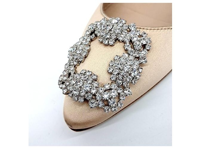 Ballerine in satin Manolo Blahnik Marrone - vista 5
