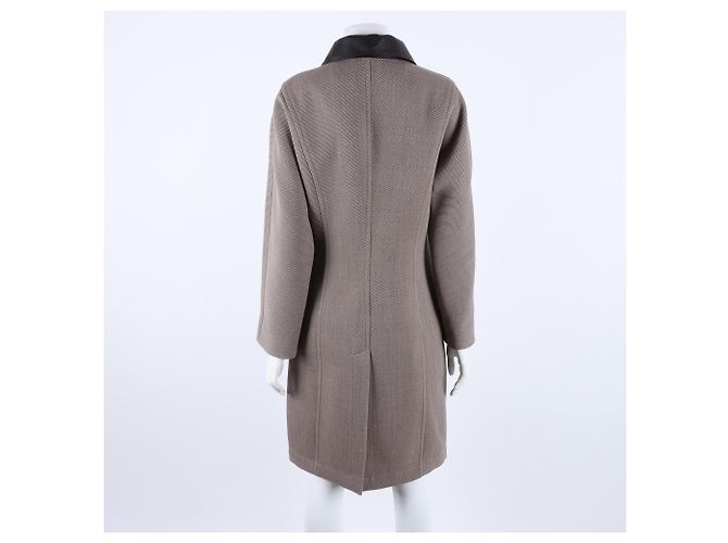 Abrigo con cremallera de cuero Hermès Castaño - vista 3