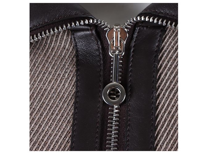 Abrigo con cremallera de cuero Hermès Castaño - vista 4