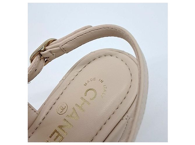 Sandalias de plataforma con cadena Chanel Castaño - vista 6