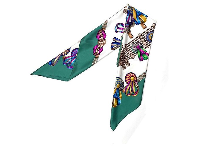 Hermès Pferdeband Schal Aqua Grün - Ansicht 6