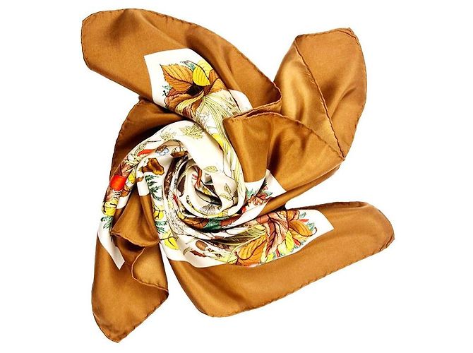 Gucci Sciarpa in seta fungo marrone - vista 4