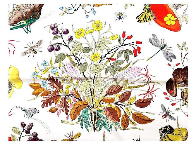 Gucci Sciarpa in seta fungo marrone - vista 7
