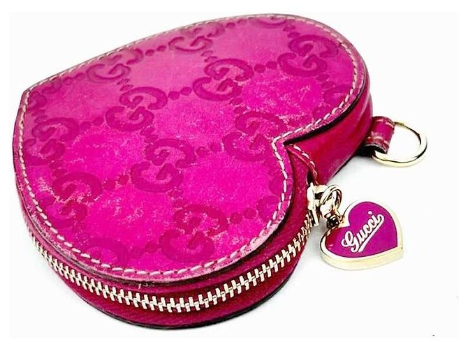 Gucci Portamonete GG in tela rosa a forma di cuore - vista 10