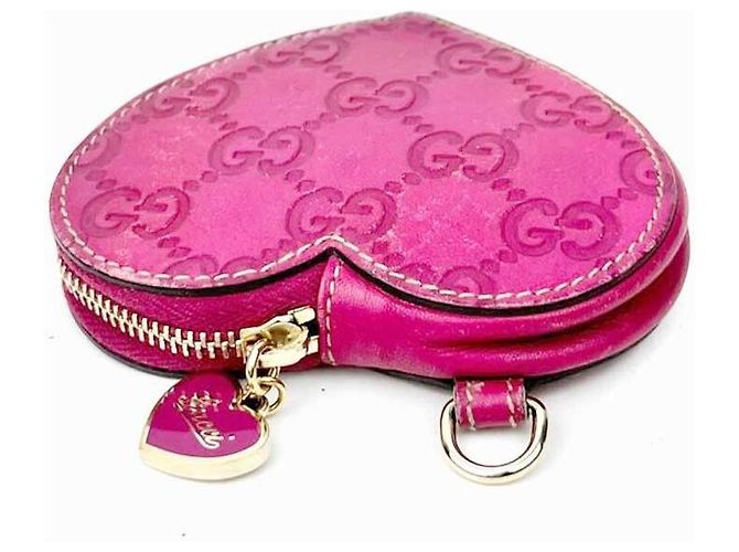 Gucci Portamonete GG in tela rosa a forma di cuore - vista 9