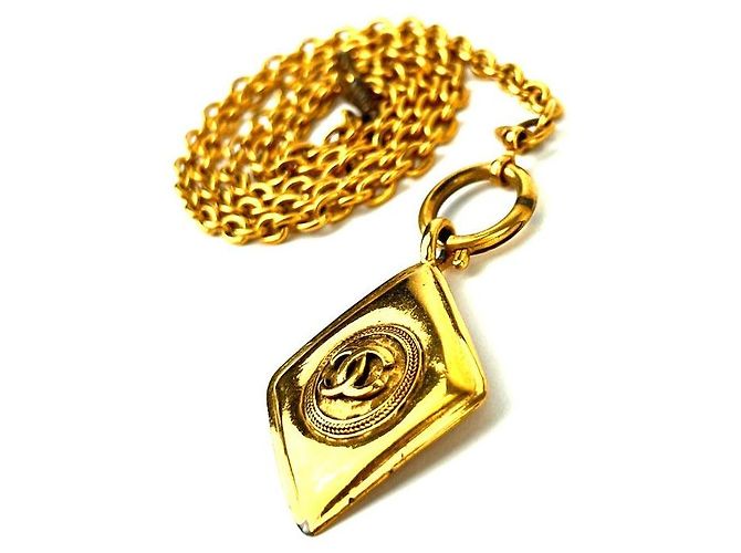 Chanel Pendente Logo in Diamante Collana Lunga Catena Selvaggia D'oro - vista 8