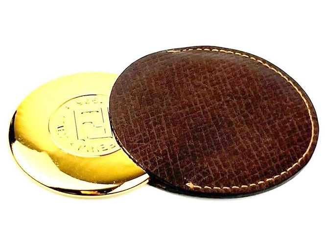 Fendi Custodia per specchio portatile trucco oro marrone - vista 2