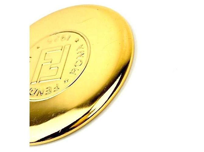 Fendi Custodia per specchio portatile trucco oro marrone - vista 3