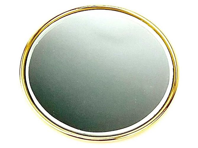 Fendi Custodia per specchio portatile trucco oro marrone - vista 4