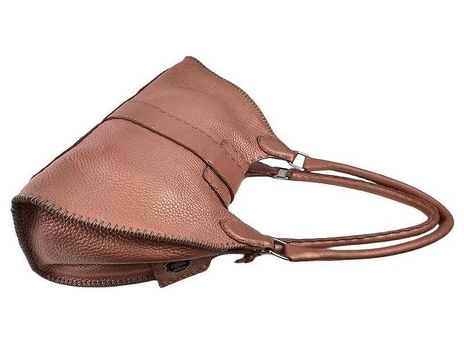 Fendi Selleria Perlenrosa Leder Tragetasche Weiß - Ansicht 5
