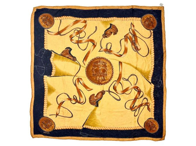 Fendi Foulard in nastro Nero Oro - vista 4