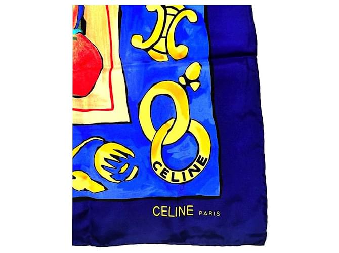 Céline Seidenschal Blau Frucht Händler Schiff - Ansicht 11