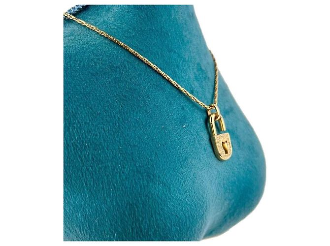 Dior Pendente a Lucchetto Cubico Logo CD Collana in Oro D'oro - vista 2