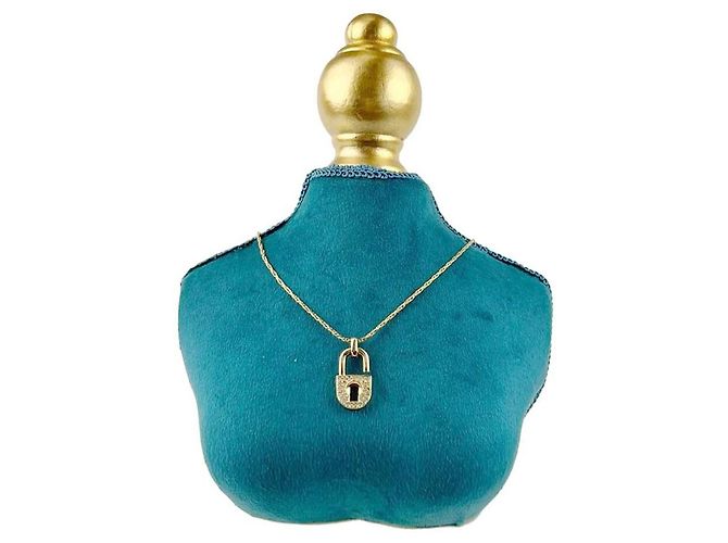 Dior Pendente a Lucchetto Cubico Logo CD Collana in Oro D'oro - vista 4