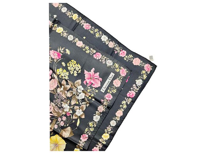 Dior Bufanda Floral Gris Oscuro Castaño - vista 3