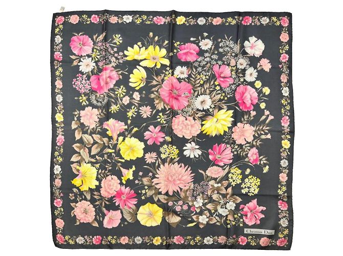 Dior Bufanda Floral Gris Oscuro Castaño - vista 6