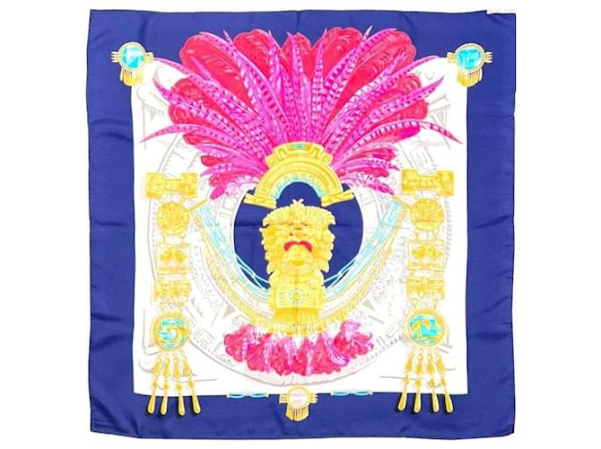 Hermès Seidenschal Dunkelblau - Ansicht 3