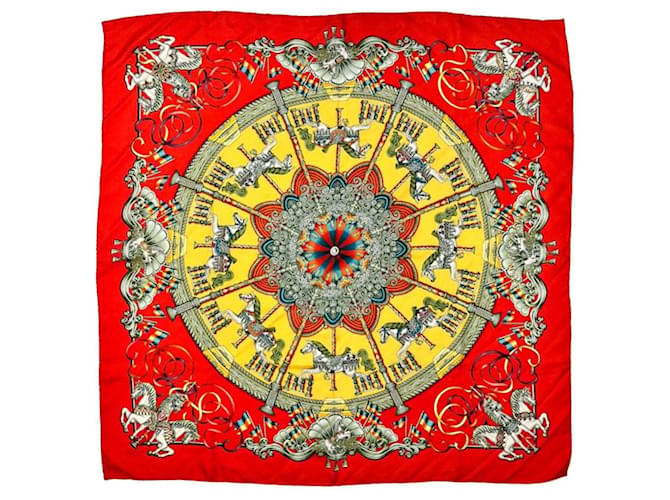 Hermès Bufanda Carrousel Roja - vista 3