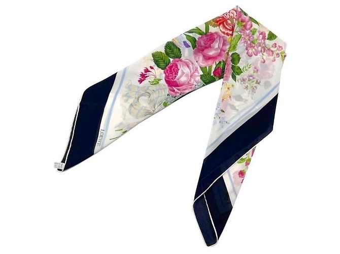 Loewe Bufanda de seda chiffon Bouquet Azul - vista 4
