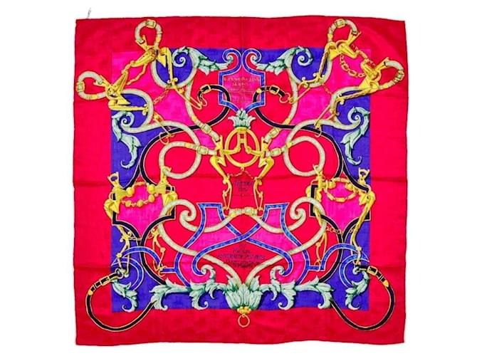 Hermès Monogramm Jacquard Seidenschal rot - Ansicht 2