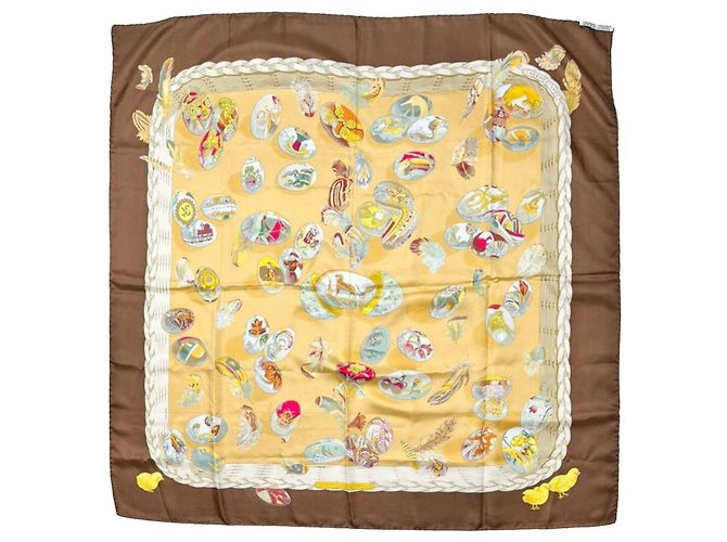 Hermès Cachecol Couvee Marrom - vista 6