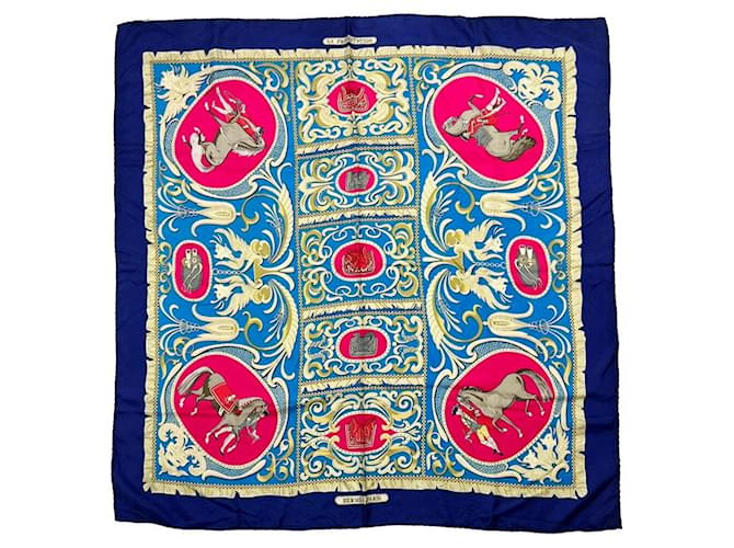Hermès Sciarpa Equestre Blu - vista 3