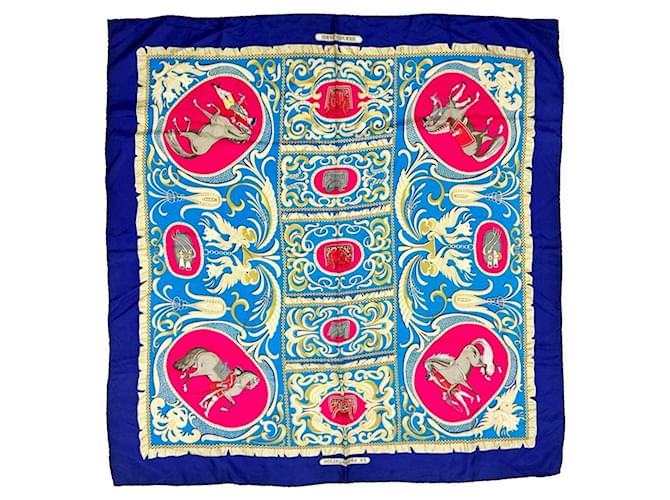Hermès Sciarpa Equestre Blu - vista 4