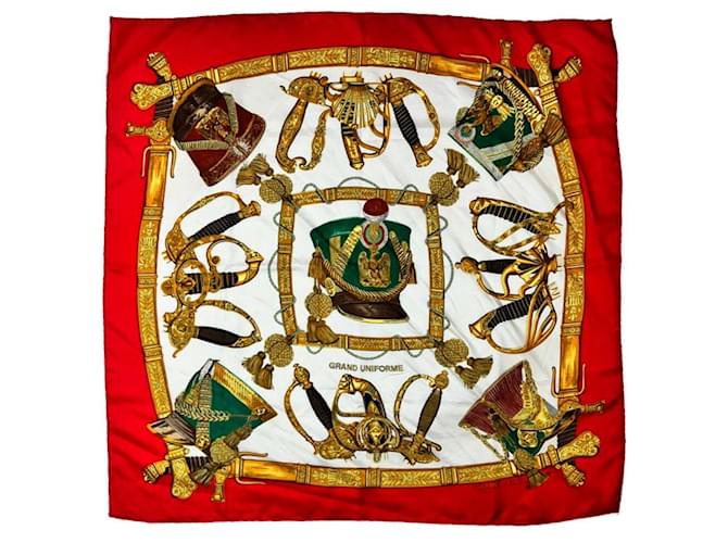 Hermès Sciarpa Rossa GRAND UNIFORME Rosso - vista 6