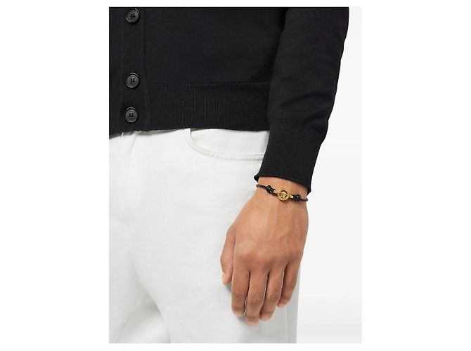 Versace Leather Bracelet Black Gold - view 2