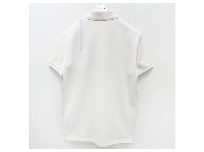 Moncler Polo in cotone piqué a righe con logo per uomo Bianco - vista 12