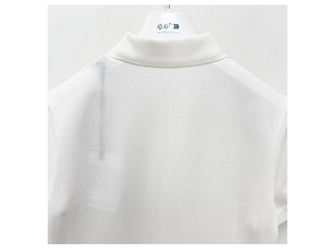 Moncler Polo in cotone piqué a righe con logo per uomo Bianco - vista 16