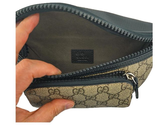 Gucci Unisex GG Supreme Bauchtasche aus beigem Canvas Braun - Ansicht 20