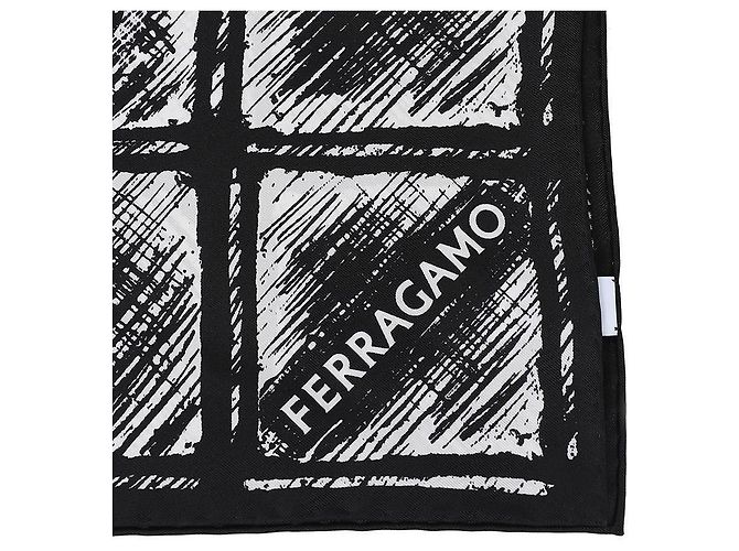 Salvatore Ferragamo Bufanda de seda con estampado de graffiti Blanco - vista 9