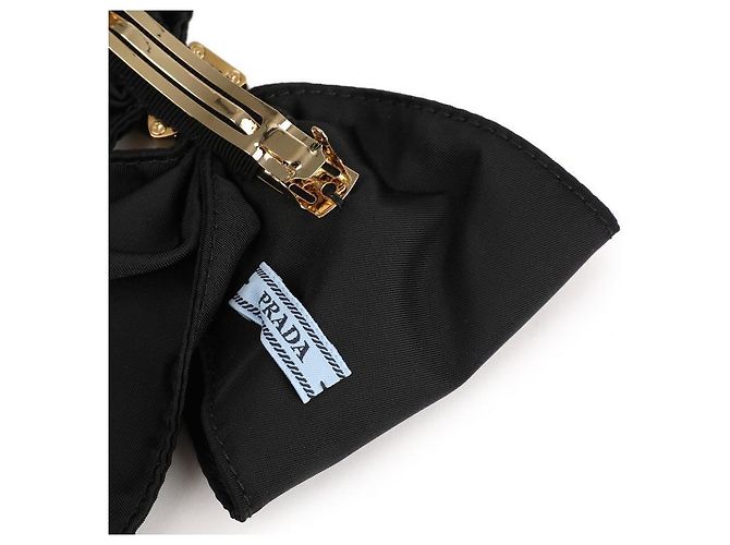 Prada Haarspange aus Nylon Schwarz - Ansicht 8
