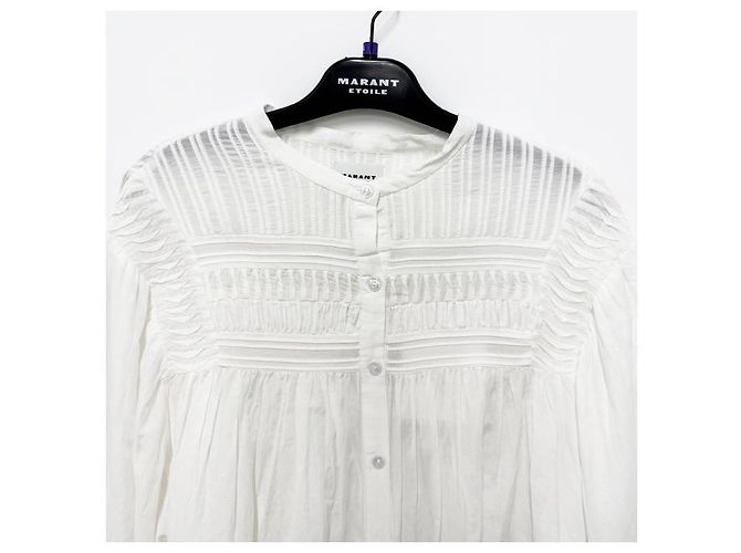 Isabel Marant Plalia Baumwollbluse Weiß - Ansicht 13