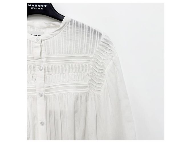 Isabel Marant Plalia Baumwollbluse Weiß - Ansicht 14