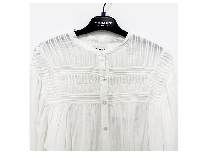 Isabel Marant Plalia Baumwollbluse Weiß - Ansicht 3