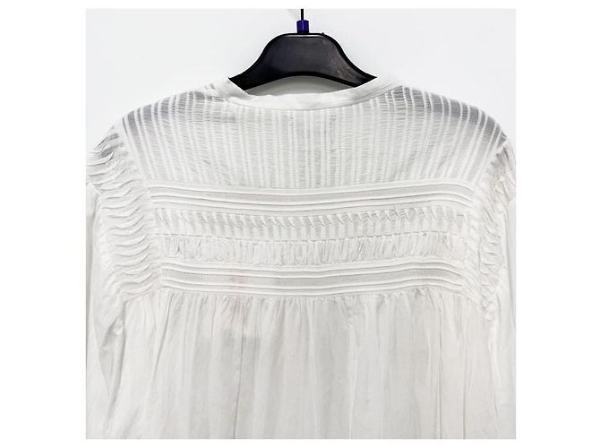 Isabel Marant Plalia Baumwollbluse Weiß - Ansicht 6