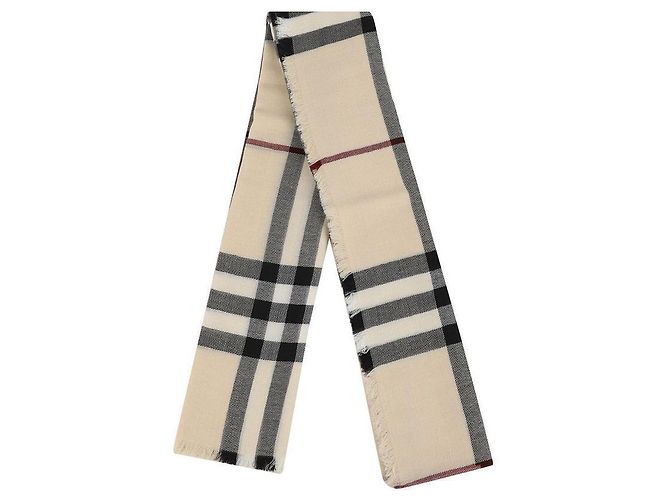 Burberry Sciarpa in lana a quadri Bianco - vista 4