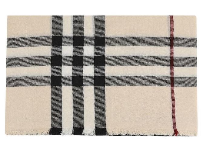 Burberry Sciarpa in lana a quadri Bianco - vista 5