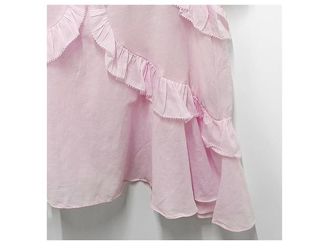 Isabel Marant Blusa de Voile de Algodón con Volantes Rosa Claro - vista 13