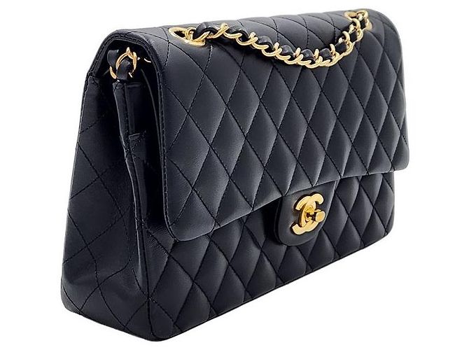 Chanel Borsa a spalla classica in pelle di agnello media nera Nero - vista 3