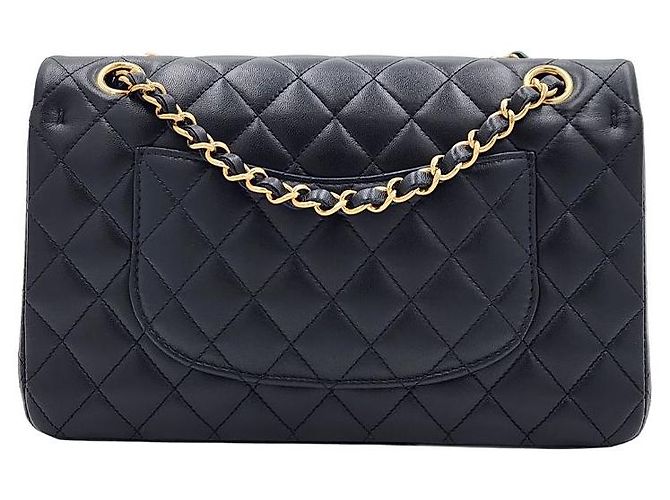 Chanel Borsa a spalla classica in pelle di agnello media nera Nero - vista 4