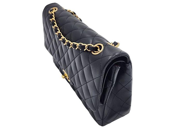 Chanel Borsa a spalla classica in pelle di agnello media nera Nero - vista 5