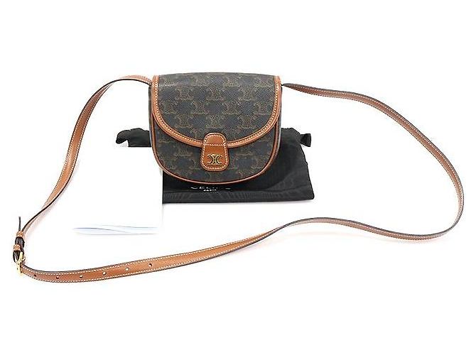 Céline Borsa a tracolla mini Versace Triomphe in tela e pelle di vitello tan Marrone - vista 2