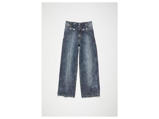 Acne Calça de denim azul com fivela - vista 4