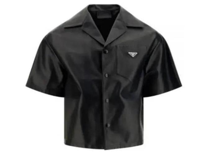 Prada Camicia in pelle Nappa Nero - vista 4