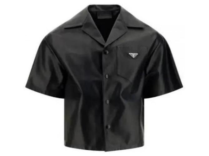 Prada Camicia in pelle Nappa Nero - vista 5