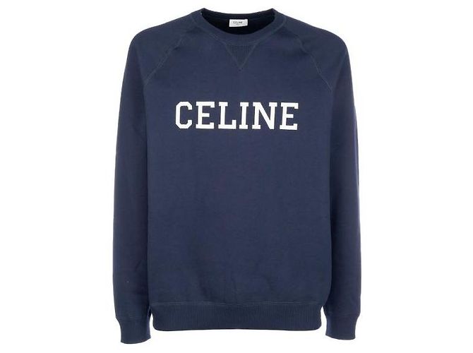 Céline Felpa larga in cotone Blu - vista 4