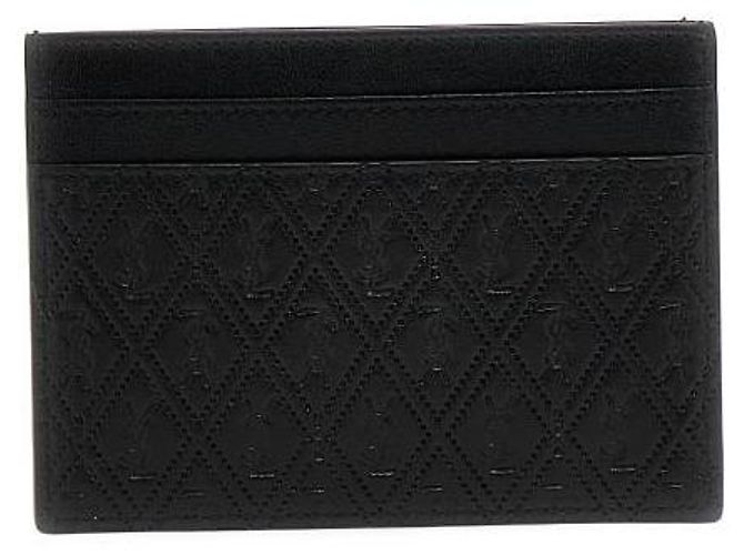 Saint Laurent Pineapple Print Monogram Card Holder Black - view 4